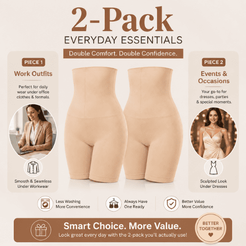 Invisible Body Sculpting Shaper Shorts™ | Tummy Control, Butt Lift & Seamless Fit (Pack of 2)