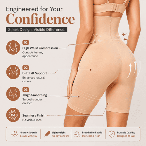 Invisible Body Sculpting Shaper Shorts™ | Tummy Control, Butt Lift & Seamless Fit (Pack of 2)