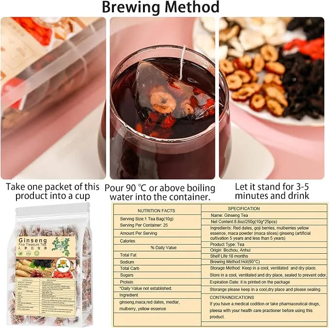 Ginseng Five Treasure Tea