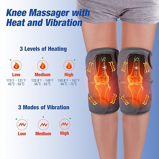 Knee Massager with Heat & Vibration – Cordless Pain Relief UAE
