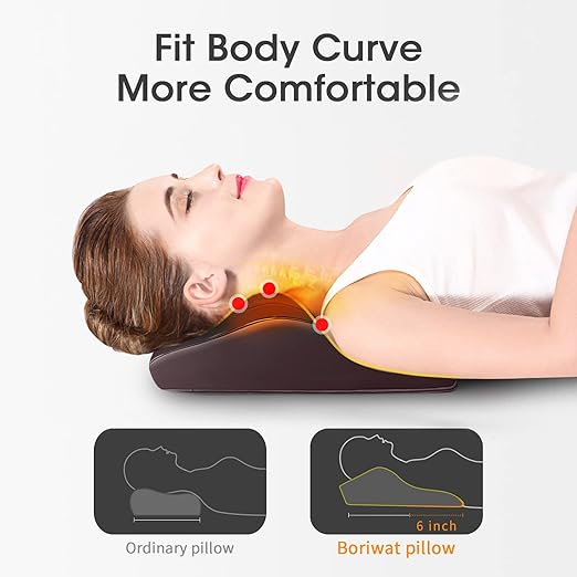 Shiatsu Massage Pillow with Heat – Cordless Neck & Back Pain Relief