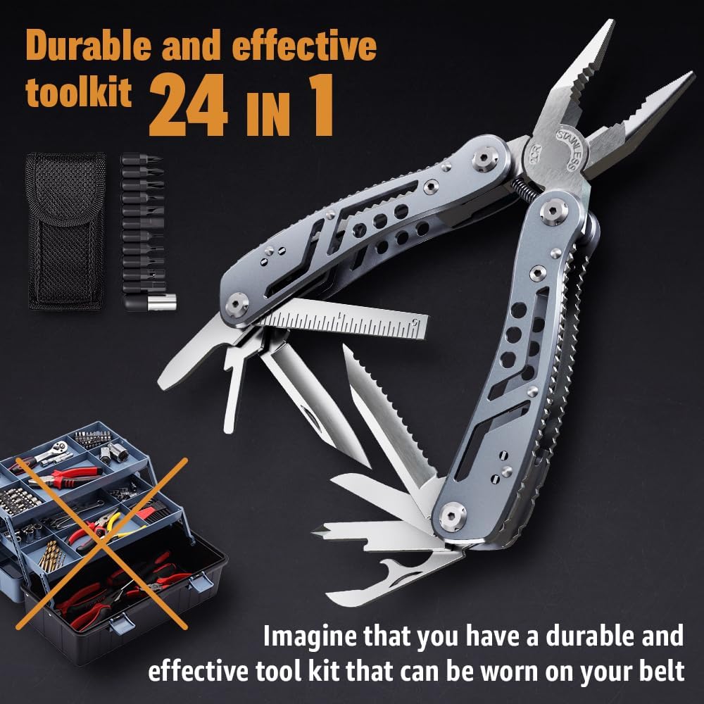 11-in-1 Stainless Steel Multitool – Compact EDC Tool for Camping & Repairs in UAE