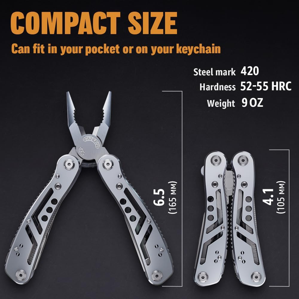 11-in-1 Stainless Steel Multitool – Compact EDC Tool for Camping & Repairs in UAE