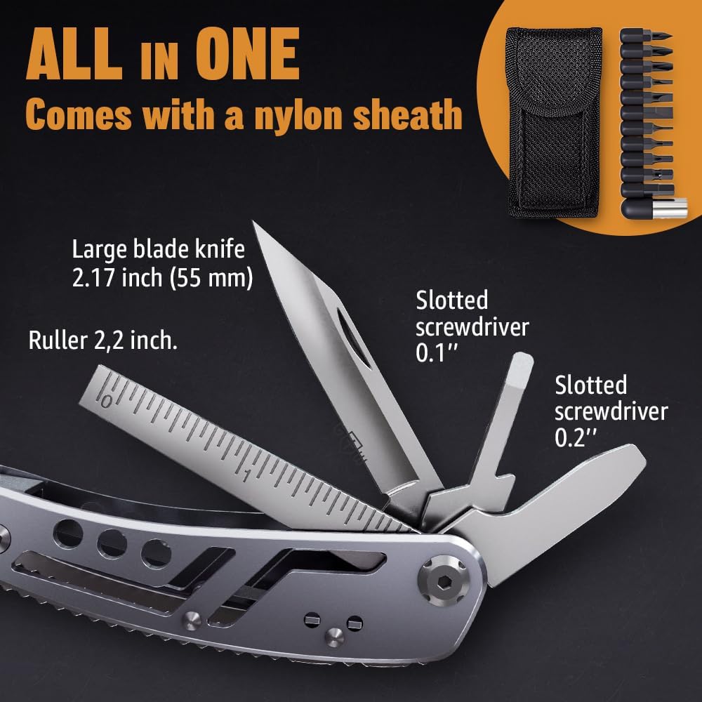 11-in-1 Stainless Steel Multitool – Compact EDC Tool for Camping & Repairs in UAE
