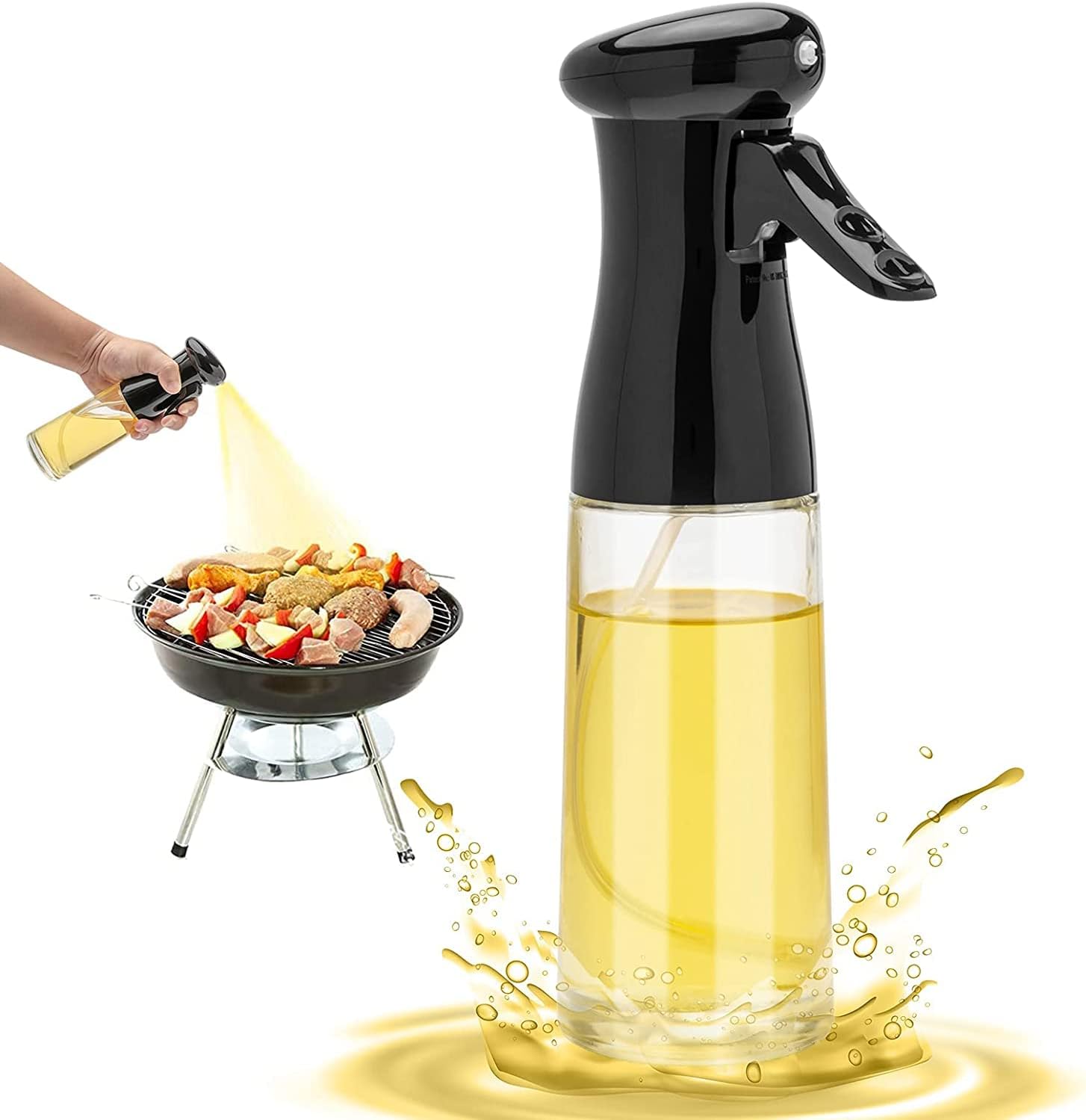 Oil Spray Bottle for Healthy Cooking – 200ml BPA-Free Mist for Air Fryer & Grilling