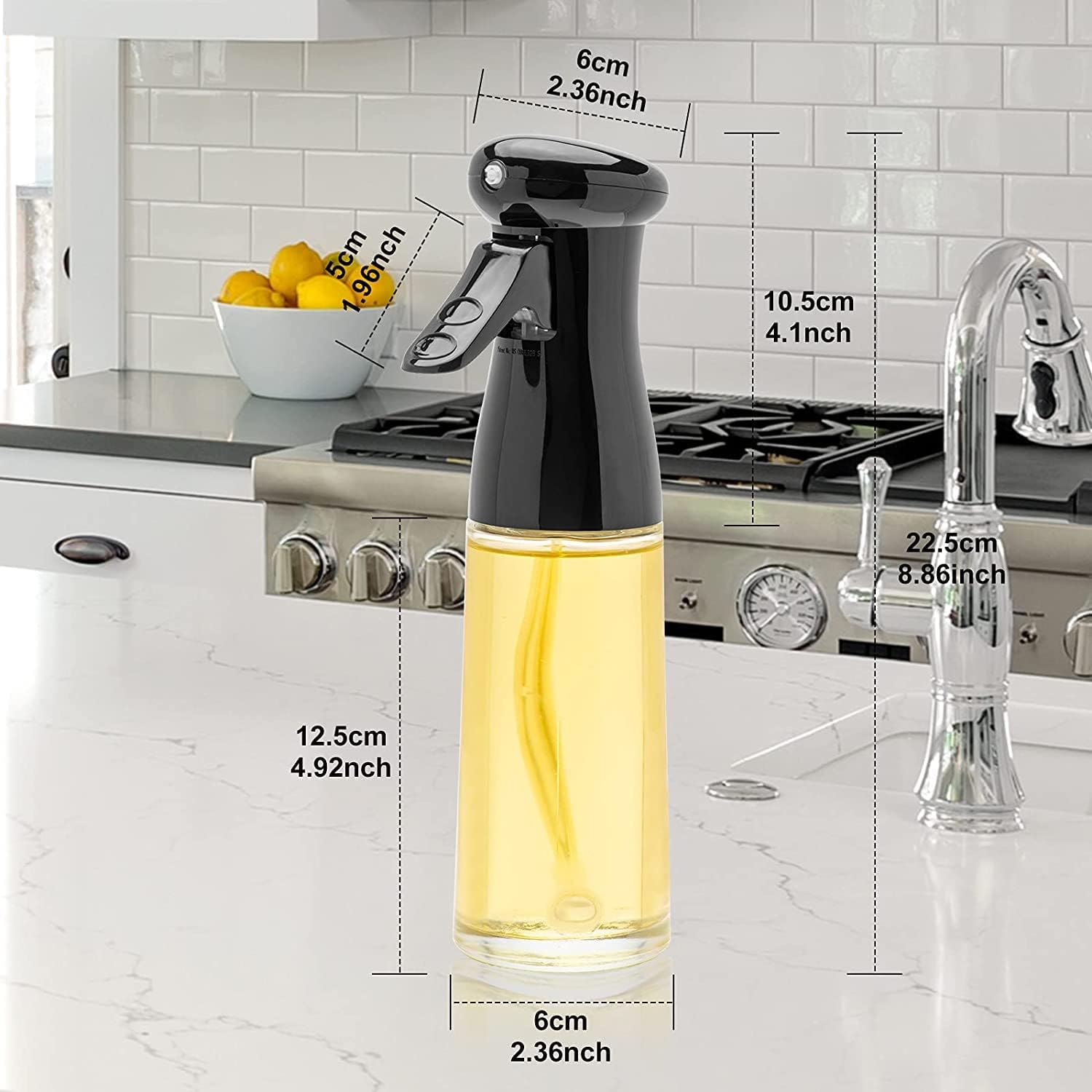 Oil Spray Bottle for Healthy Cooking – 200ml BPA-Free Mist for Air Fryer & Grilling