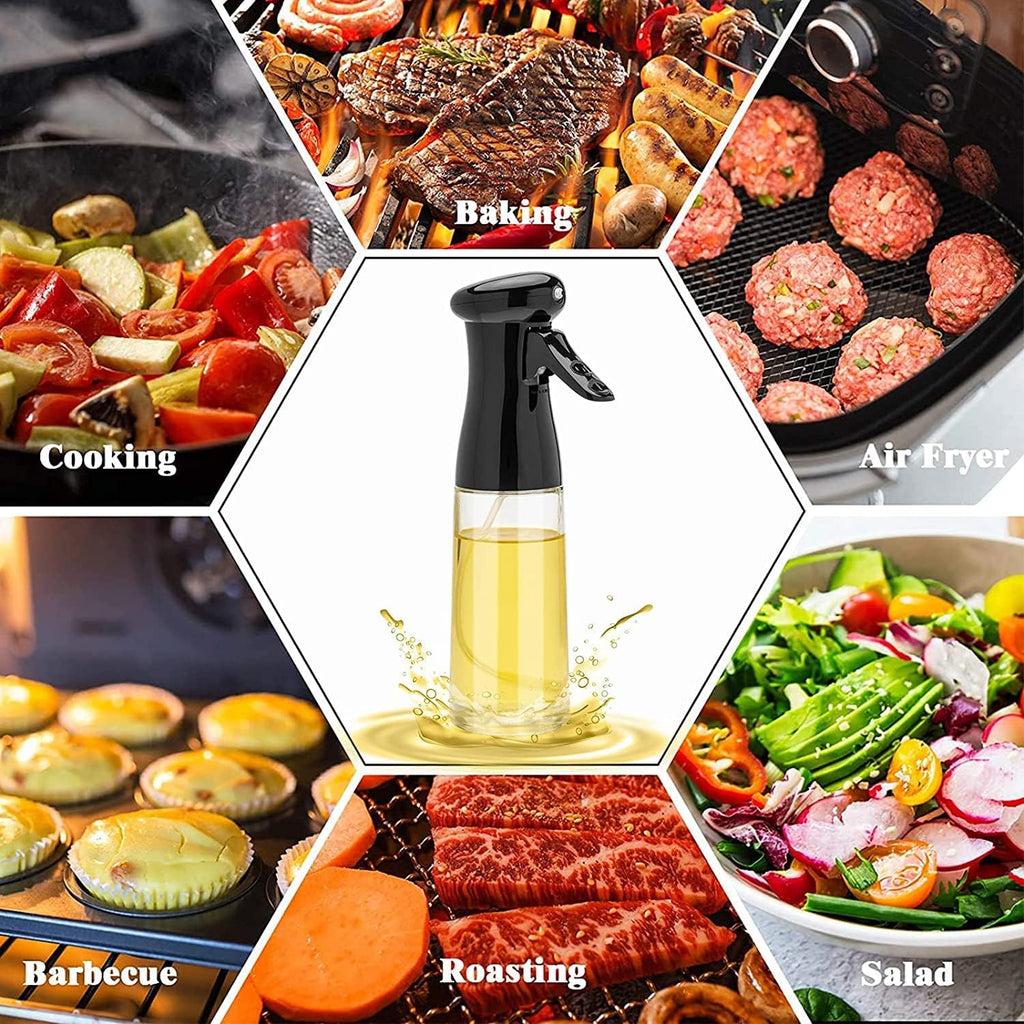 Oil Spray Bottle for Healthy Cooking – 200ml BPA-Free Mist for Air Fryer & Grilling