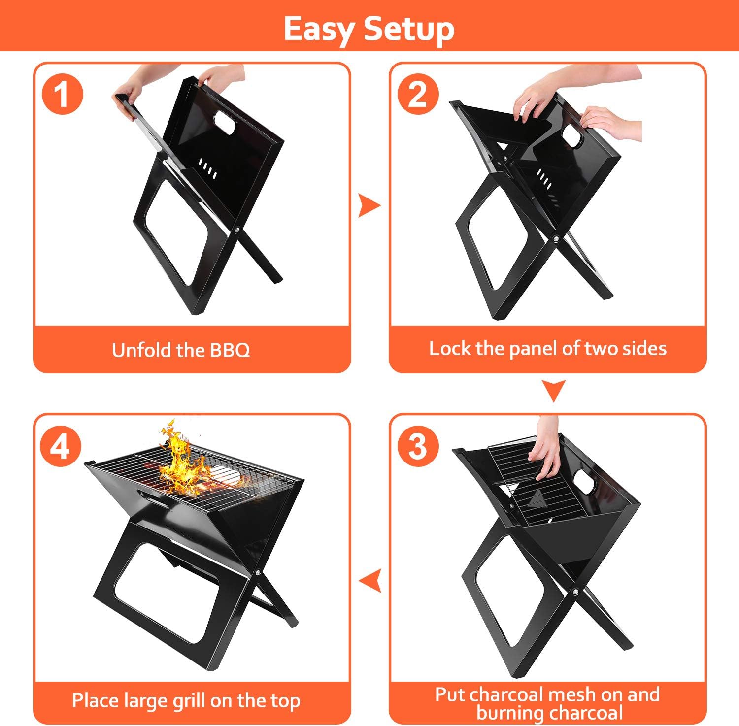 Foldable Charcoal Grill – Portable BBQ for Camping & Outdoor Use UAE