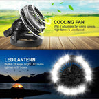 2-in-1 Camping Lantern with Fan – LED Light, Battery Powered
