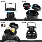 2-in-1 Camping Lantern with Fan – LED Light, Battery Powered