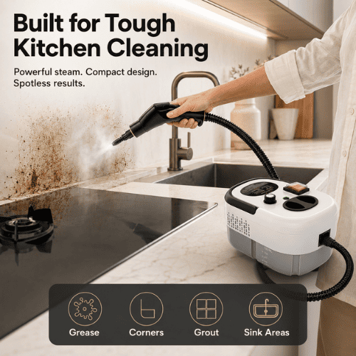Portable Steam Cleaner Deep Clean Hard-to-Reach Areas without hours of scrubbing