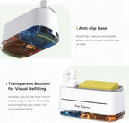 4-in-1 Soap Dispenser Set with Sponge Holder – Dual Pump for Kitchen & Bathroom