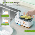 4-in-1 Soap Dispenser Set with Sponge Holder – Dual Pump for Kitchen & Bathroom