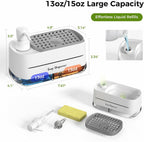 4-in-1 Soap Dispenser Set with Sponge Holder – Dual Pump for Kitchen & Bathroom