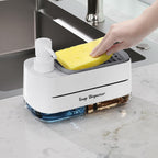 4-in-1 Soap Dispenser Set with Sponge Holder – Dual Pump for Kitchen & Bathroom