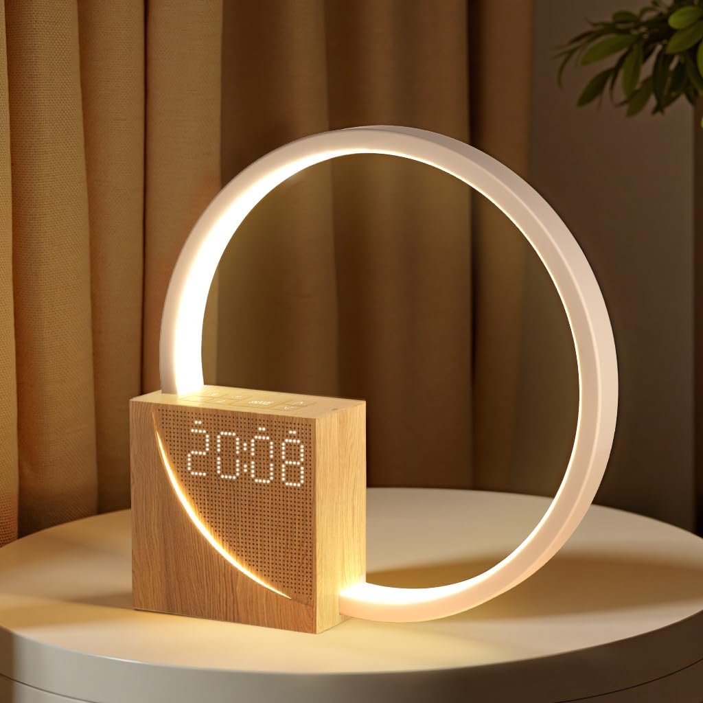 Smart Bedside Lamp with Alarm, Natural Sounds & USB – Touch Control Light UAE