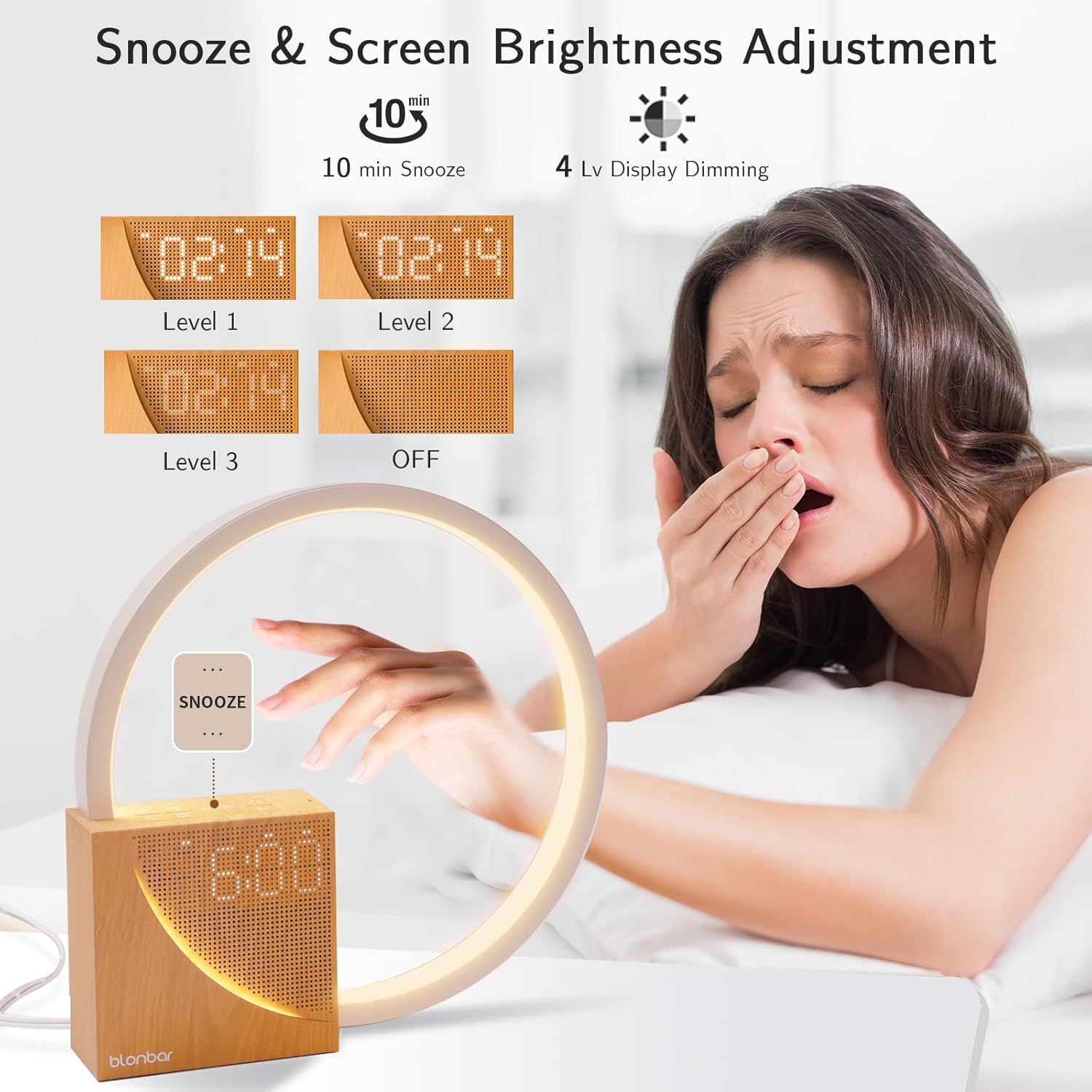 Smart Bedside Lamp with Alarm, Natural Sounds & USB – Touch Control Light UAE