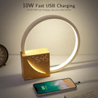 مصباح ذكي بجانب السرير مع منبه وأصوات طبيعية ومنفذ USB - إضاءة تعمل باللمس الإمارات العربية المتحدة 