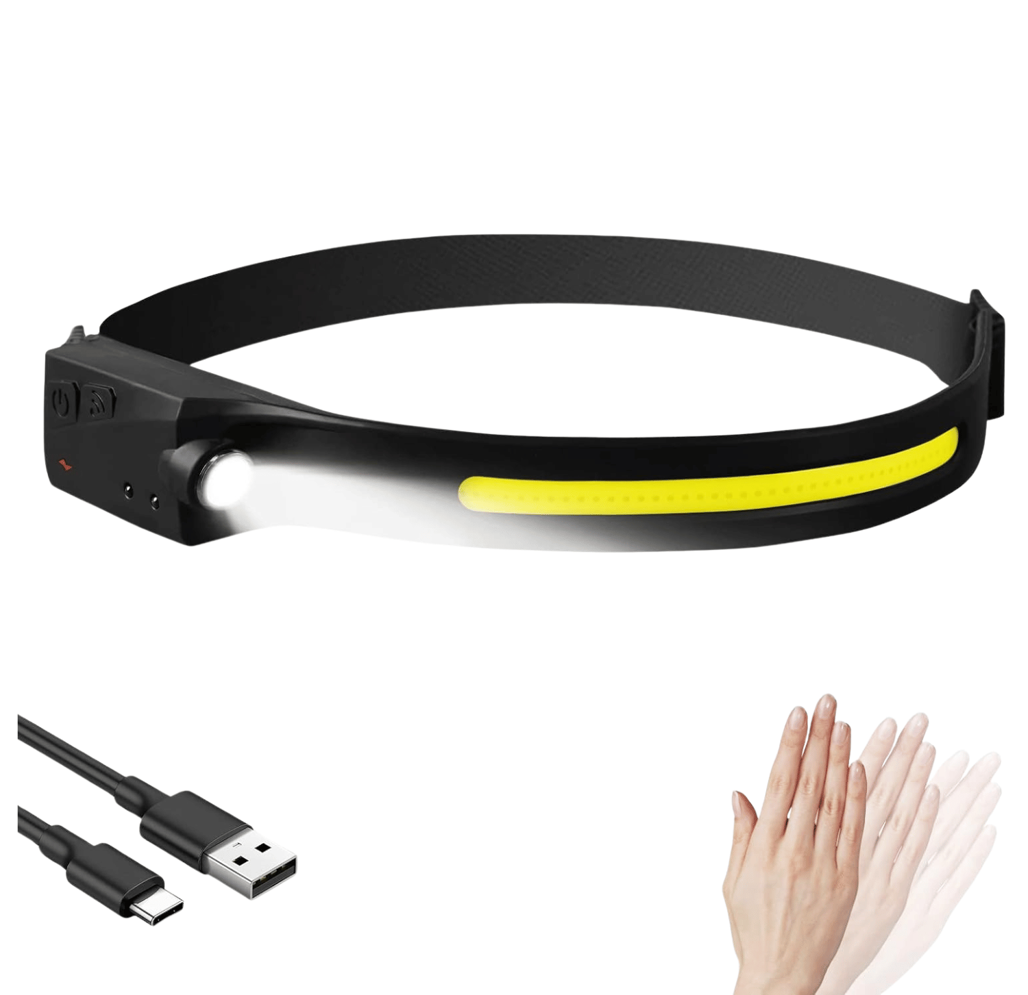 Rechargeable LED Headlamp with Motion Sensor & Wide Beam – UAE Use