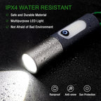 Rechargeable USB-C LED Flashlight – Zoomable, High Lumens, 4 Modes, Side Light