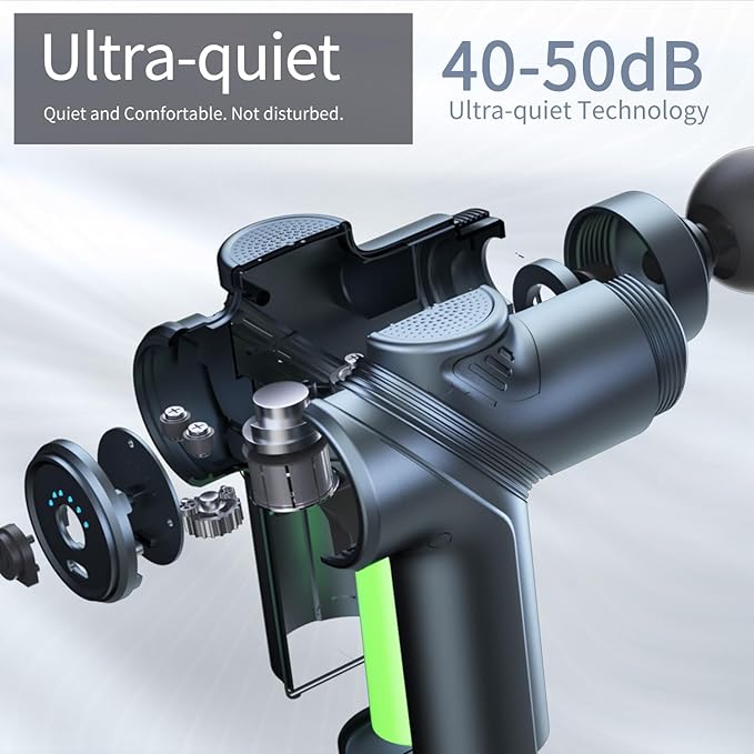 Cordless Deep Tissue Massage Gun – 5 Heads, Quiet & Rechargeable